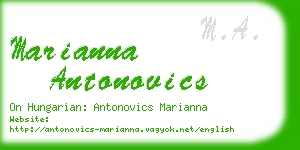 marianna antonovics business card